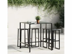 Garden Furniture Chrysto Mesa alta de bar acero recubrimiento polvo 100x100x110 cm