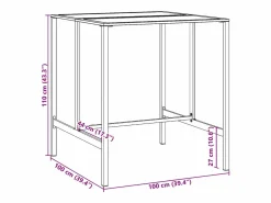 Garden Furniture Chrysto Mesa alta de bar acero recubrimiento polvo 100x100x110 cm
