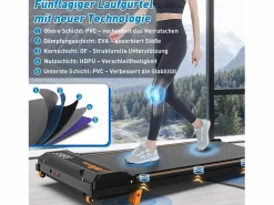 Cinta de correr compacta y portátil 2 en 1 para casa o oficina con pantalla LED para caminar, correr y trotar, capacidad de 120 kg (111 x 49 x 10,5 cm)