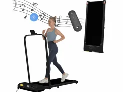 Online Cinta de correr con pantalla LED, altavoz Bluetooth y soporte - Negra Cinta De Correr