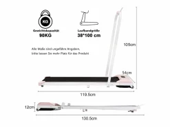 Clearance Hauss Spole Cinta de correr con pantalla LED, altavoz Bluetooth y soporte - y negro Rosa