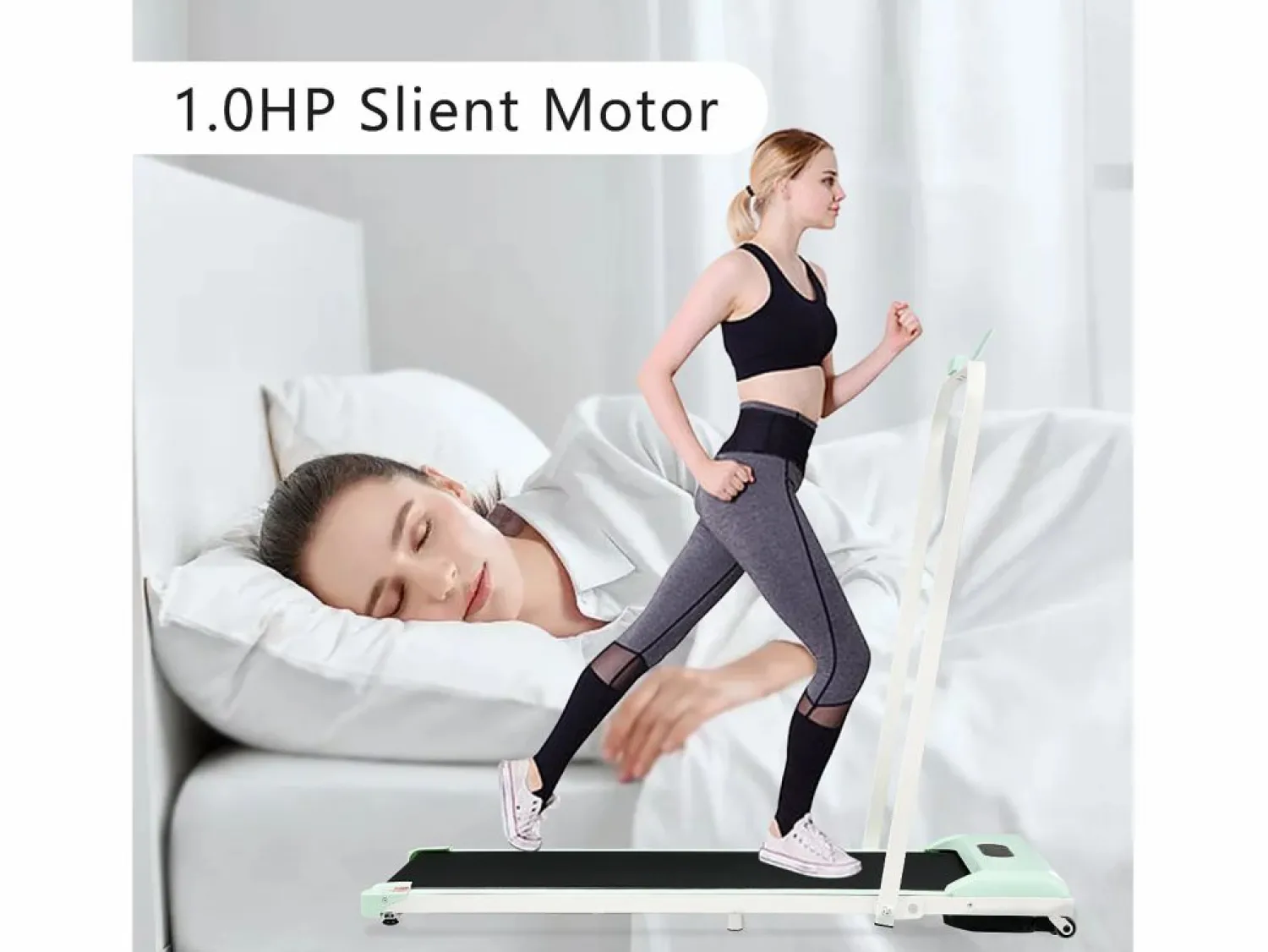 Hauss Spole Cinta de correr con pantalla LED, altavoz Bluetooth y soporte - y negro