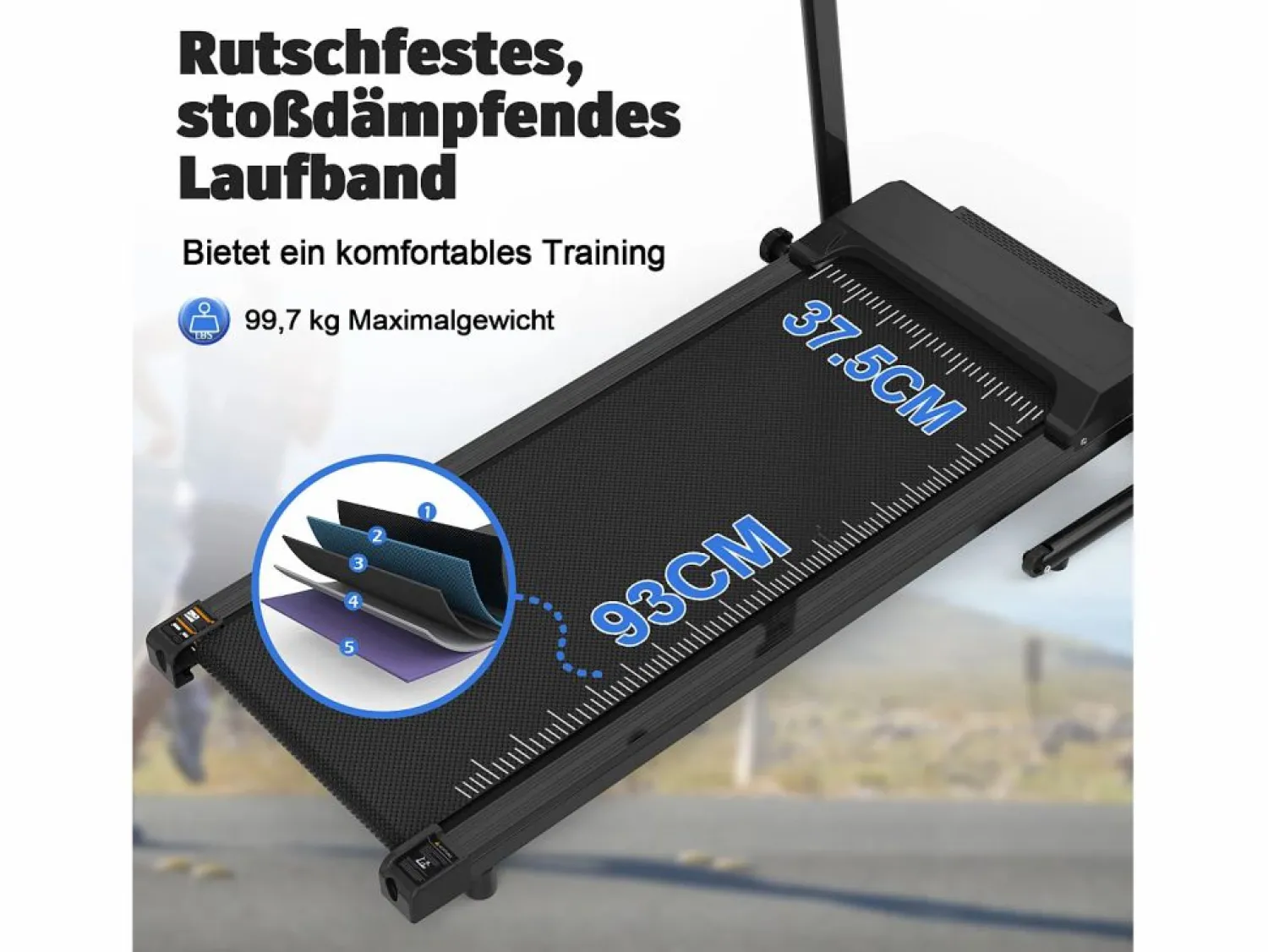 Online Cinta de correr plegable 2 en 1 con 12 modos, LED y app, hasta 12 km/h, 120 kg (121x63x107 cm)