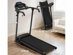 Online Cinta de correr plegable 2 en 1 con 12 modos, LED y app, hasta 12 km/h, 120 kg (121x63x107 cm)