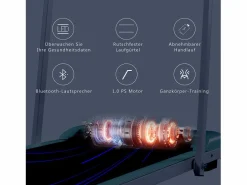 Outlet Cinta de correr plegable 2 en 1, control remoto, 1-6 km/h, pantalla LED, altavoz Bluetooth, soporte para teléfono, metal (130 x 58 x 13 cm) Cinta De Correr