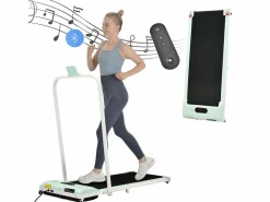 Outlet Cinta de correr plegable 2 en 1, control remoto, 1-6 km/h, pantalla LED, altavoz Bluetooth, soporte para teléfono, metal (130 x 58 x 13 cm) Cinta De Correr