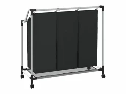 Outlet Clasificador de ropa con 3 bolsas Acero Negro