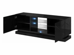 Hot MSO Clost 160 cm LED soporte de TV - Con LEDs Negro