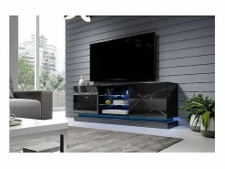 Hot MSO Clost 160 cm LED soporte de TV - Con LEDs Negro