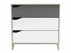 Online Cómoda 2 + 1 cajones - GENIUS - y Gris - 78,3 x 42,6 x 75,9 cm - DEMEYERE Muebles Niño
