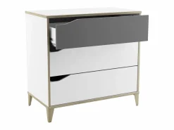 Online Cómoda 2 + 1 cajones - GENIUS - y Gris - 78,3 x 42,6 x 75,9 cm - DEMEYERE Muebles Niño