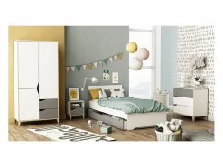 Online Cómoda 2 + 1 cajones - GENIUS - y Gris - 78,3 x 42,6 x 75,9 cm - DEMEYERE Muebles Niño