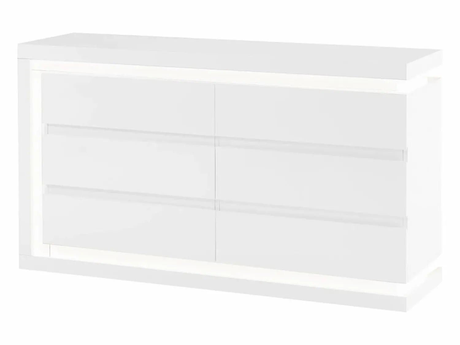 Discount Vente-unique Cómoda 6 cajones con LEDs MDF lacado - FLARANCIA Blanco