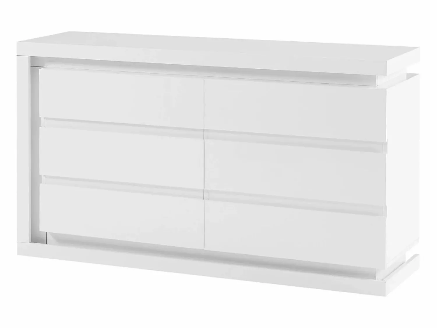 Discount Vente-unique Cómoda 6 cajones con LEDs MDF lacado - FLARANCIA Blanco