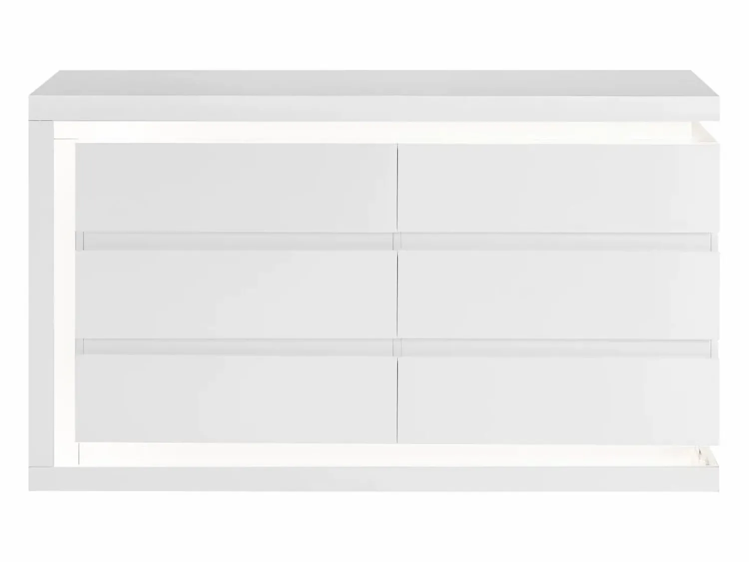 Discount Vente-unique Cómoda 6 cajones con LEDs MDF lacado - FLARANCIA Blanco