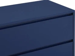 Clearance Vente-unique Cómoda 6 cajones de MDF y metal lacado y dorado - KORASA Azul
