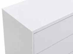 Vente-unique Cómoda 6 cajones de MDF y metal lacado y dorado - KORASA