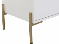 Vente-unique Cómoda 6 cajones de MDF y metal lacado y dorado - KORASA