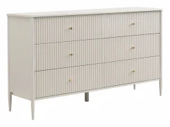 Vente-unique Cómoda 6 cajones MDF color y dorado - CALITARO