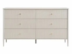 Vente-unique Cómoda 6 cajones MDF color y dorado - CALITARO