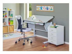 Best ebuy24 Cómoda archivadora de oficina con ruedas Prosar, 4 cajones color . Blanco