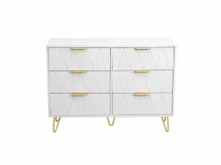 Cómoda, armario con 6 cajones,100 x 34 x 73 cm, aparador para salón, elegante estilo escandinavo, color