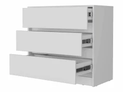 Best TuHome Cómoda Austin en melamina con tres cajones de riel metalico , 80 cm X 85 cm X 42 cm , Blanco