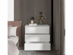 Best TuHome Cómoda Austin en melamina con tres cajones de riel metalico , 80 cm X 85 cm X 42 cm , Blanco