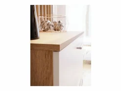 DKD Home decor Cómoda BASJANA - 3 cajones - roble sonoma y mate - 80,2 x 41,3 x 75,8 cm