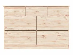 Discount vidaxl Cómoda cajonera ALTA madera maciza pino 112x35x73 cm Color natural claro