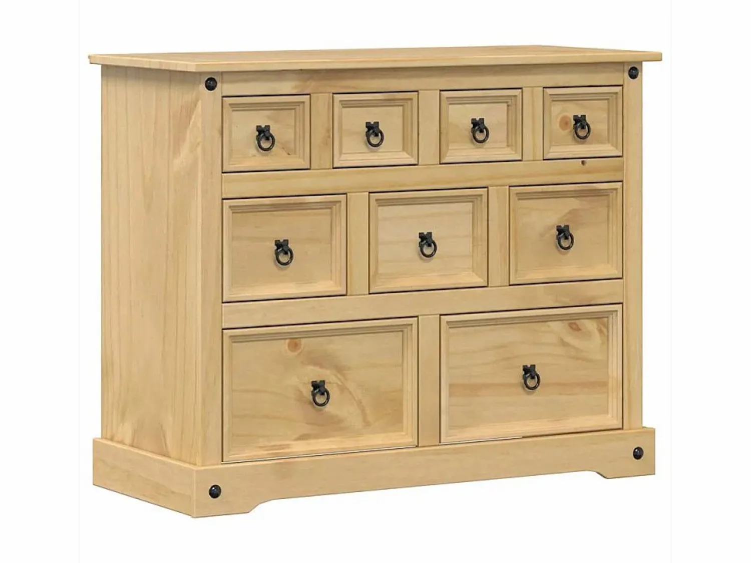 Hot vidaxl Cómoda cajonera Corona madera maciza de pino 101x45x82 cm Color natural claro