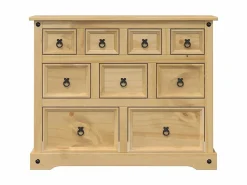 Hot vidaxl Cómoda cajonera Corona madera maciza de pino 101x45x82 cm Color natural claro