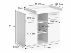 Clearance Cómoda cambiador 113x70x109 leonie Mueble De Bebé