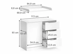 Best Vicco Cómoda cambiador 113x53x93 ruben Blanco