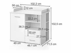 Sale Vicco Cómoda cambiador 113x45x100 lea Blanco