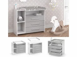 New Cómoda cambiador /gris 113x53x100 oskar Mueble De Bebé