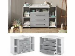 Vicco Cómoda cambiador /gris 143x70x100 oskar