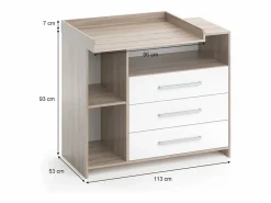 Vicco Cómoda cambiador /sonoma 113x53x100 oskar