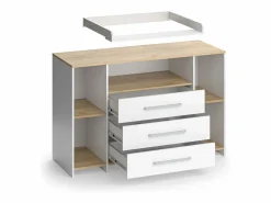 Vicco Cómoda cambiador roble blanco/dorado 143.2x53.1x93 oskar