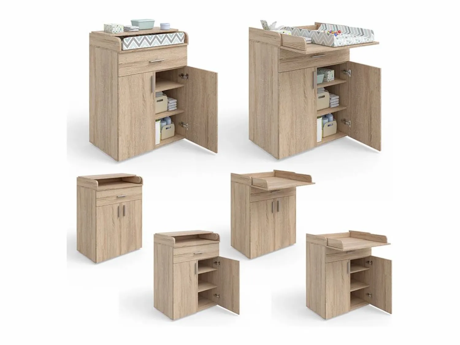 Cómoda cambiador sonoma 75x50x100 lena Mueble De Bebé