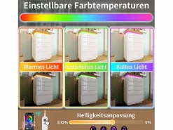Outlet Merax Cómoda con 6 cajones - 73 x 39 x 115 cm - LED - Tablero de partículas - para salón y dormitorio - Blanco