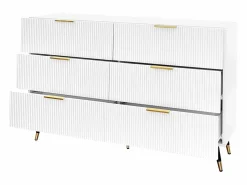 New Cómoda con 6 cajones - mueble de almacenaje de madera - tiradores y patas de metal - (120x40x77cm) Cómoda