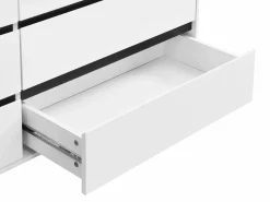 Clearance Vente-unique Cómoda con 6 cajones de MDF color y negro - ABUJA Blanco