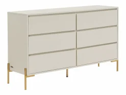 Vente-unique Cómoda con 6 cajones de MDF y metal en color y dorado - KORASA de Pascal Morabito