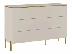 New Vente-unique Cómoda con 6 cajones en y dorado - VUKIA de Pascal Morabito Beige