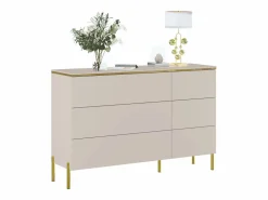 New Vente-unique Cómoda con 6 cajones en y dorado - VUKIA de Pascal Morabito Beige