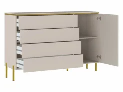 Clearance Vente-unique Cómoda con 4 cajones y 1 armario y dorado - VUKIA de Pascal Morabito Beige
