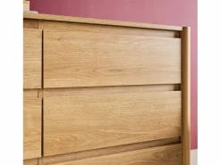 New Sweeek Cómoda con decoración de madera, 6 cajones natural Color natural claro