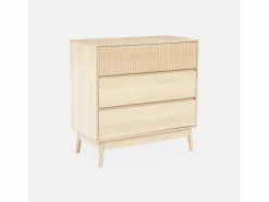 Sweeek Cómoda con efecto madera, 3 cajones madera clara