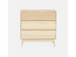 Sweeek Cómoda con efecto madera, 3 cajones madera clara